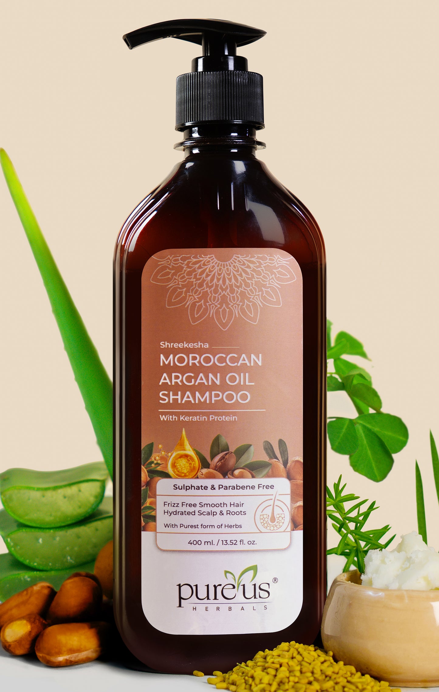 Pureus Herbals Moroccan Argan Oil Sulfate & Paraben Free Shampoo