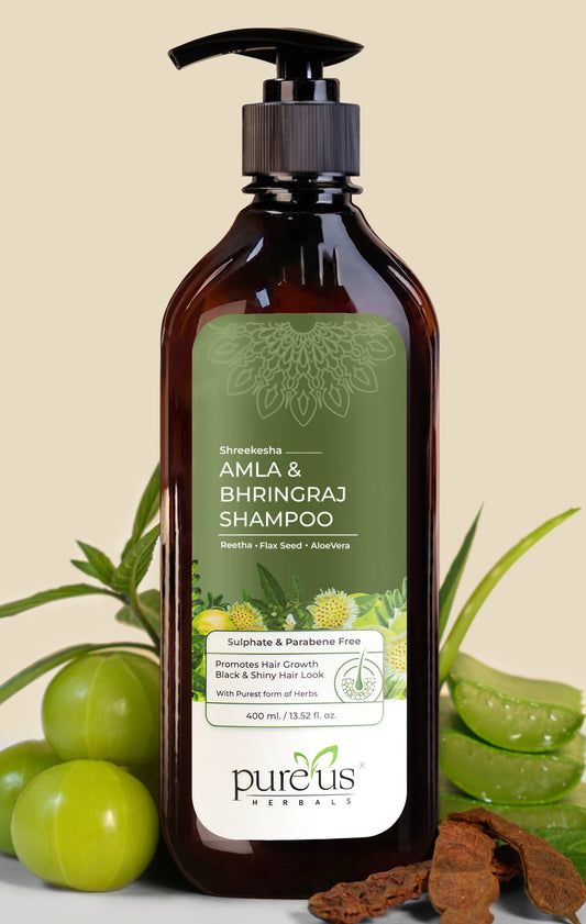 Pureus Herbals Shreekesha Amla Bhringraj Sulphate & Parabene Free Shampoo