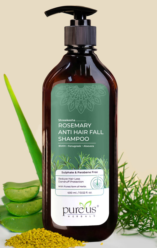 Pureus Herbals Shreekesha Rosemary Anti Hair Fall Sulphate & Paraben Free Shampoo